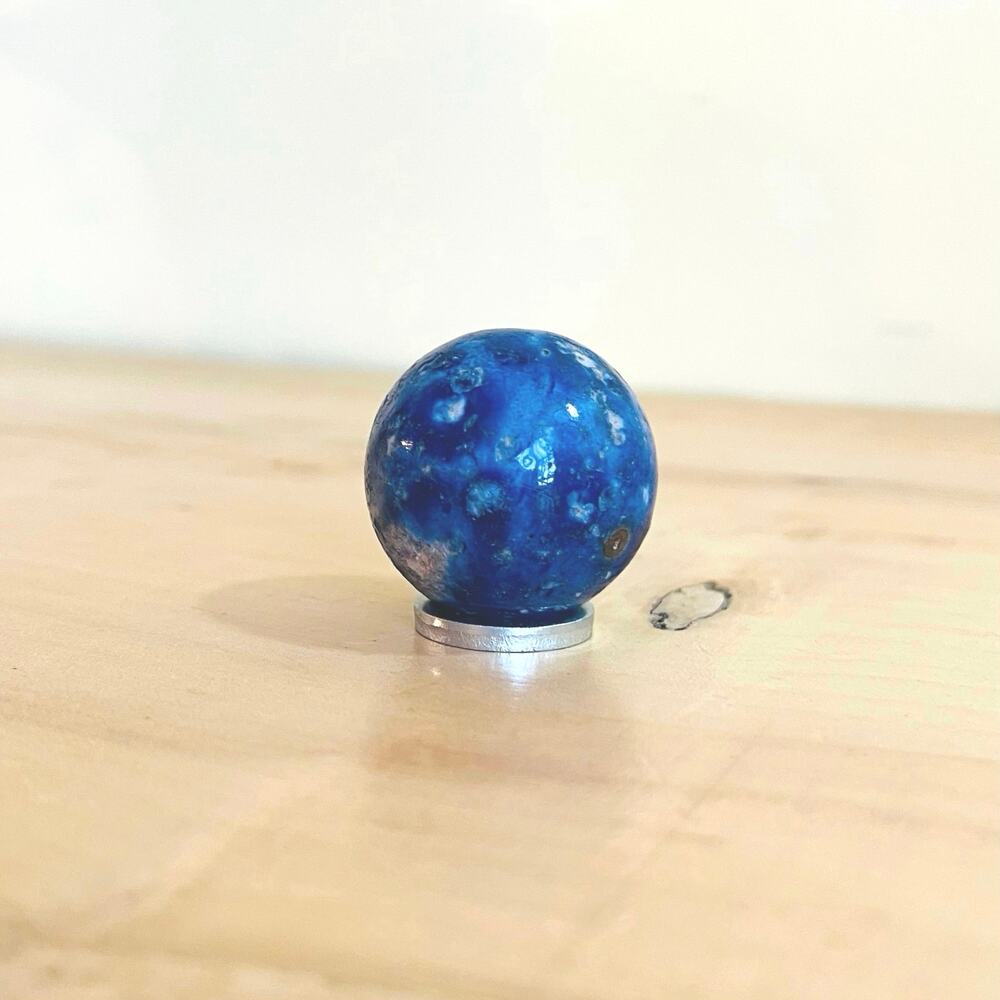 Natural Vtg Hand-Carved Lapis Lazuli Sphere Orb Sculpture Chakra Calcite Gem